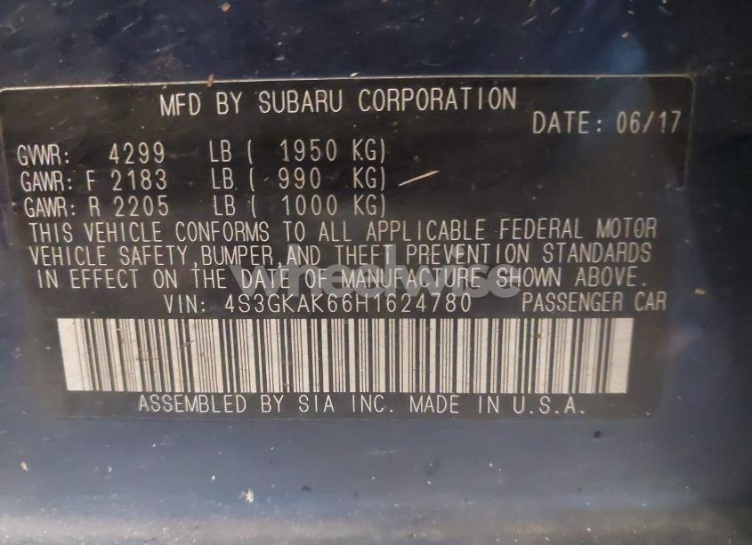 Photo 9 of 2017 Subaru Impreza 2.0I SPORT (VIN 4S3GKAK66H1624780)