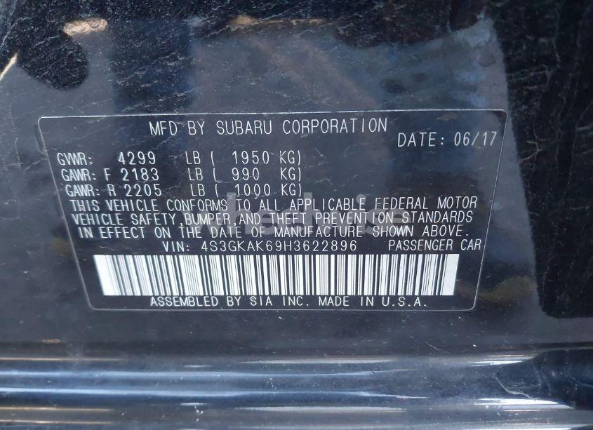 Photo 9 of 2017 Subaru Impreza 2.0I SPORT (VIN 4S3GKAK69H3622896)