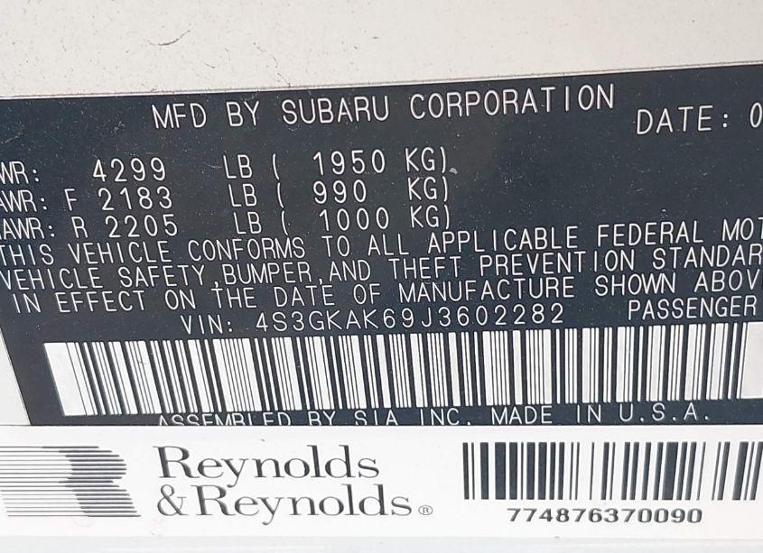 Photo 9 of 2018 Subaru Impreza 2.0I SPORT (VIN 4S3GKAK69J3602282)