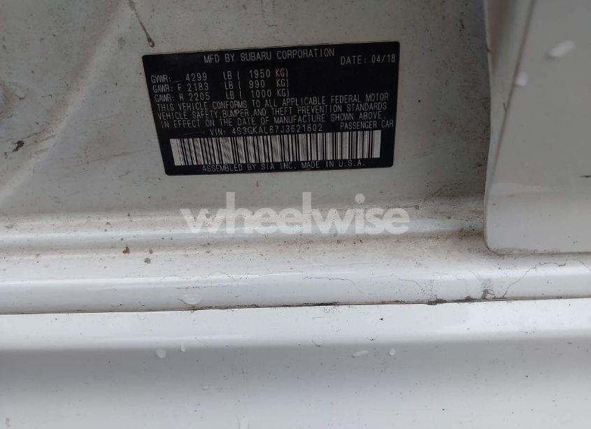 Photo 9 of 2018 Subaru Impreza 2.0I SPORT (VIN 4S3GKAL67J3621802)