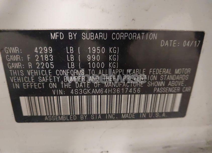 Photo 9 of 2017 Subaru Impreza 2.0I SPORT (VIN 4S3GKAM64H3617456)