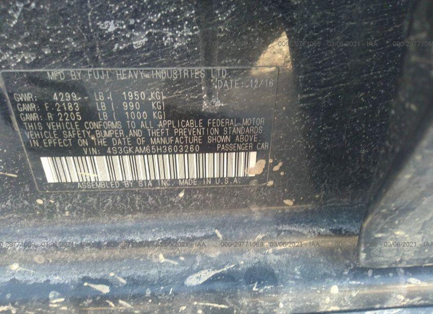 Photo 9 of 2017 Subaru Impreza 2.0I SPORT (VIN 4S3GKAM65H3603260)