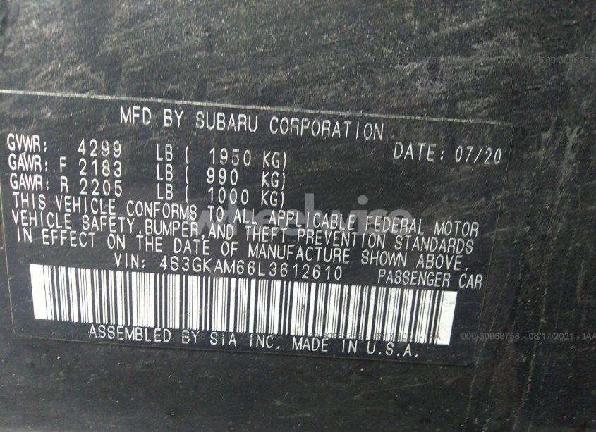 Photo 9 of 2020 Subaru Impreza SPORT (VIN 4S3GKAM66L3612610)