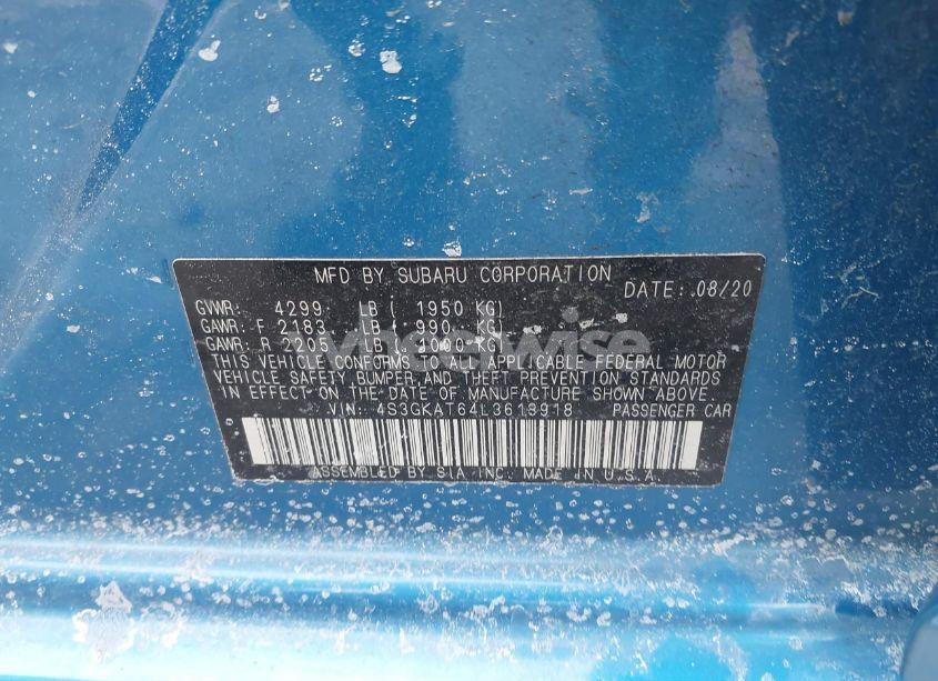 Photo 9 of 2020 Subaru Impreza LIMITED (VIN 4S3GKAT64L3613918)