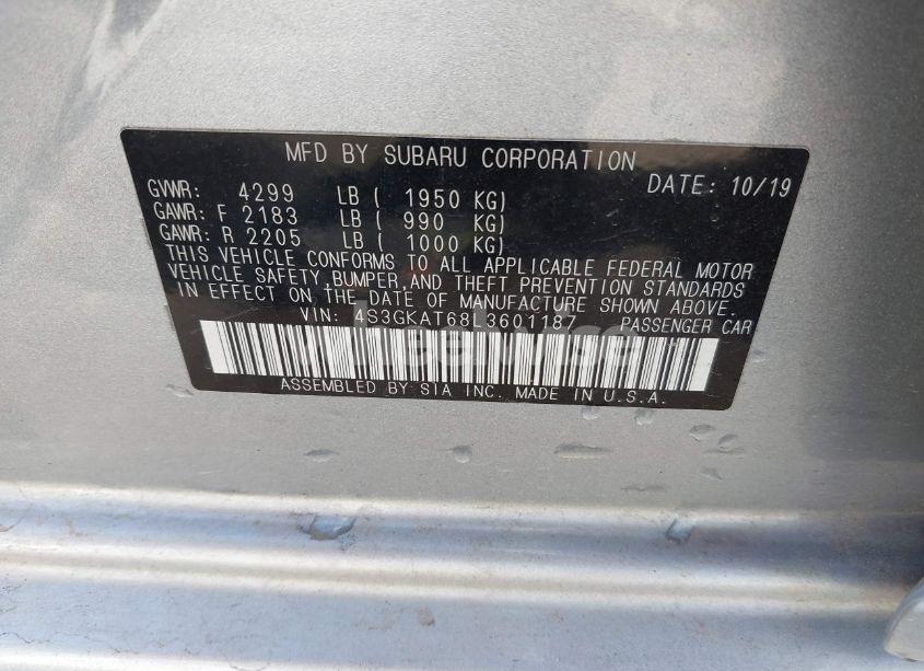 Photo 9 of 2020 Subaru Impreza LIMITED (VIN 4S3GKAT68L3601187)