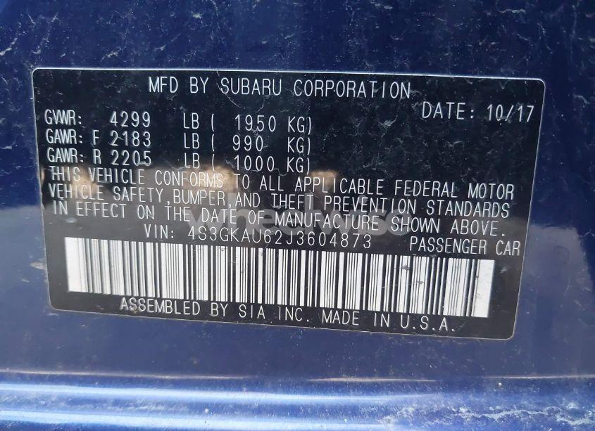 Photo 9 of 2018 Subaru Impreza 2.0I LIMITED (VIN 4S3GKAU62J3604873)