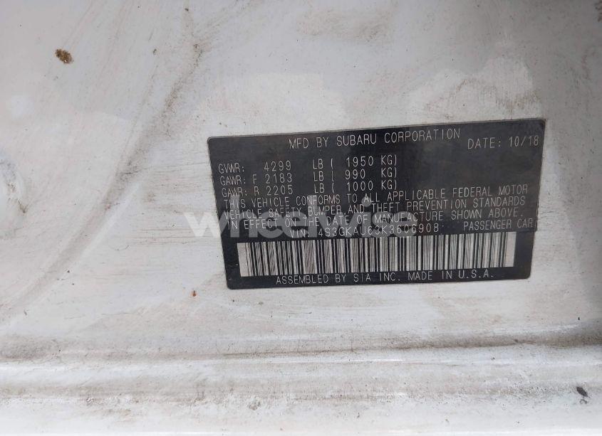 Photo 9 of 2019 Subaru Impreza 2.0I LIMITED (VIN 4S3GKAU63K3606908)