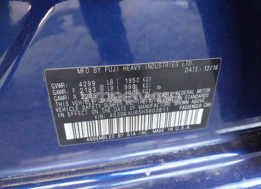 Photo 9 of 2017 Subaru Impreza 2.0I LIMITED (VIN 4S3GKAU65H3603811)