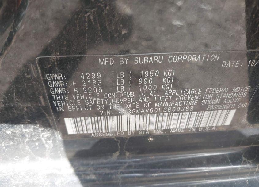 Photo 9 of 2020 Subaru Impreza PREMIUM (VIN 4S3GKAV60L3600368)