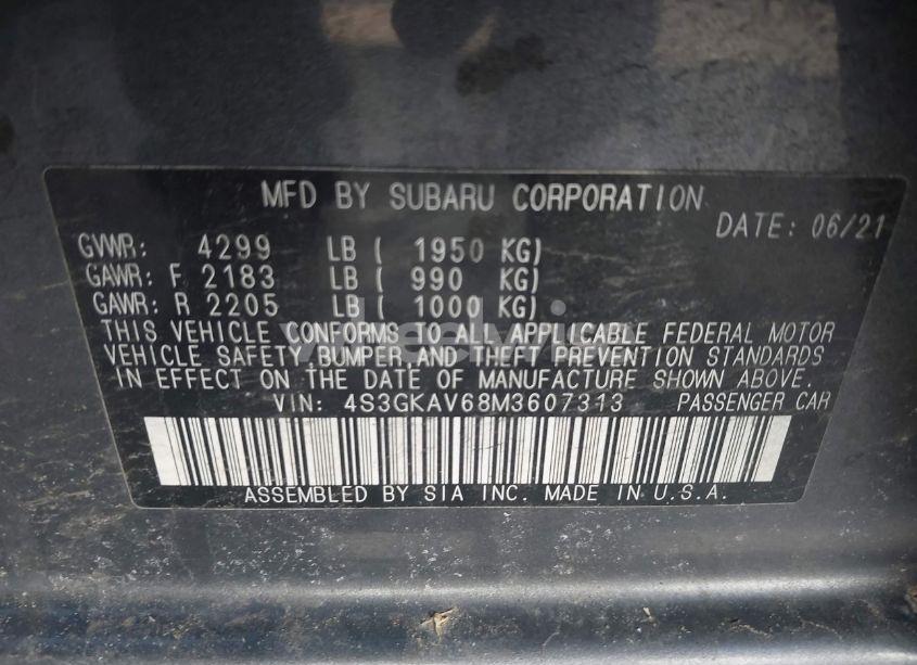 Photo 9 of 2021 Subaru Impreza PREMIUM (VIN 4S3GKAV68M3607313)