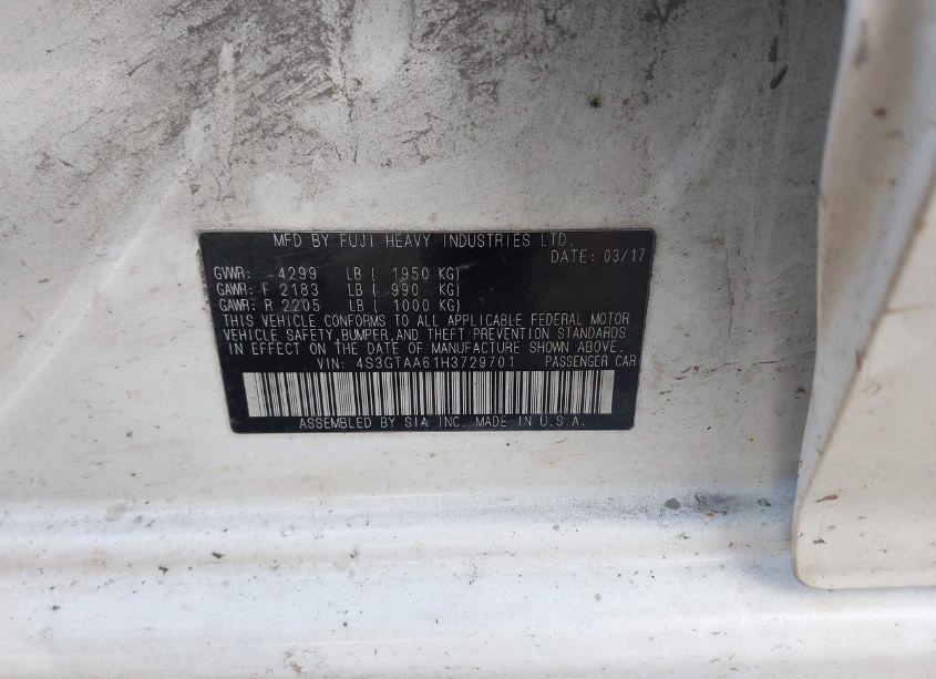 Photo 9 of 2017 Subaru Impreza 2.0I (VIN 4S3GTAA61H3729701)