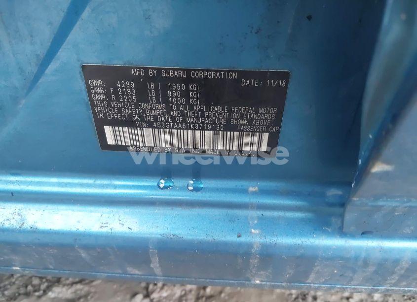 Photo 9 of 2019 Subaru Impreza 2.0I (VIN 4S3GTAA61K3719130)