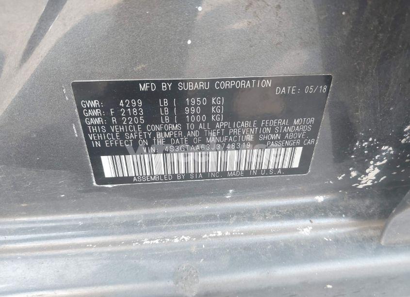Photo 9 of 2018 Subaru Impreza 2.0I (VIN 4S3GTAA63J3748319)