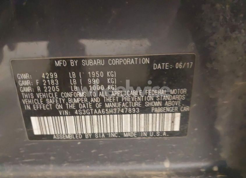 Photo 9 of 2017 Subaru Impreza 2.0I (VIN 4S3GTAA65H3747893)