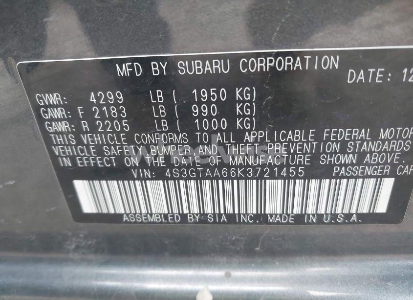 Photo 9 of 2019 Subaru Impreza 2.0I (VIN 4S3GTAA66K3721455)