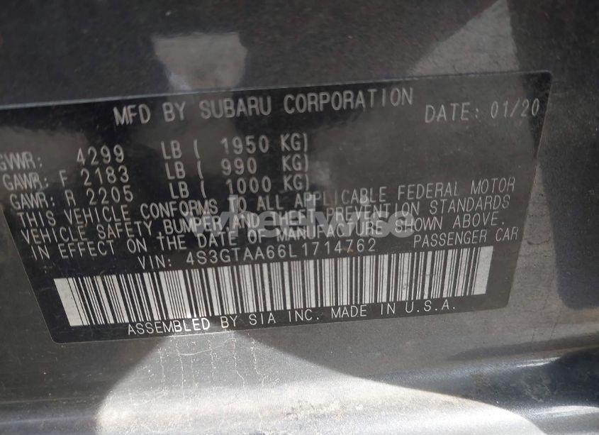 Photo 9 of 2020 Subaru Impreza 5-DOOR (VIN 4S3GTAA66L1714762)