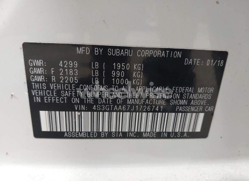 Photo 9 of 2018 Subaru Impreza 2.0I (VIN 4S3GTAA67J1726741)