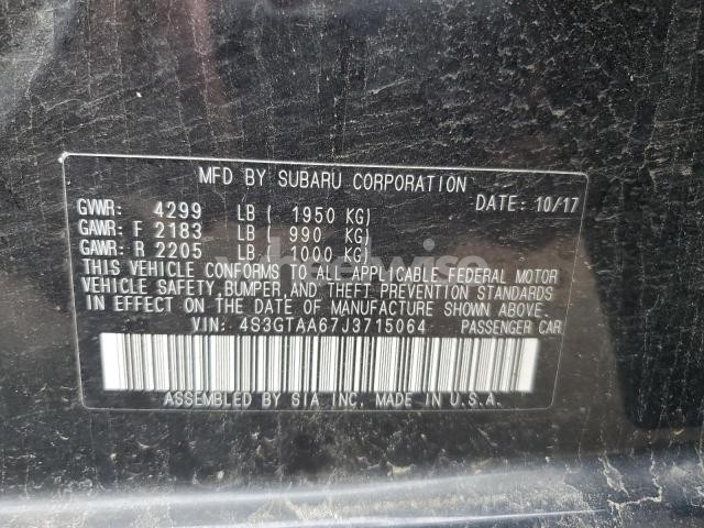 Photo 8 of 2018 SUBARU IMPREZA (VIN 4S3GTAA67J3715064)