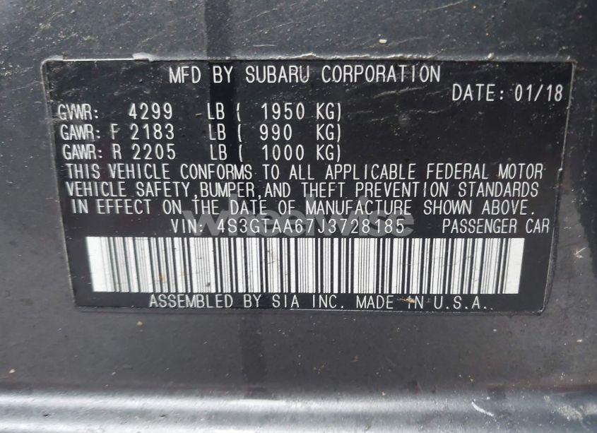 Photo 9 of 2018 Subaru Impreza 2.0I (VIN 4S3GTAA67J3728185)