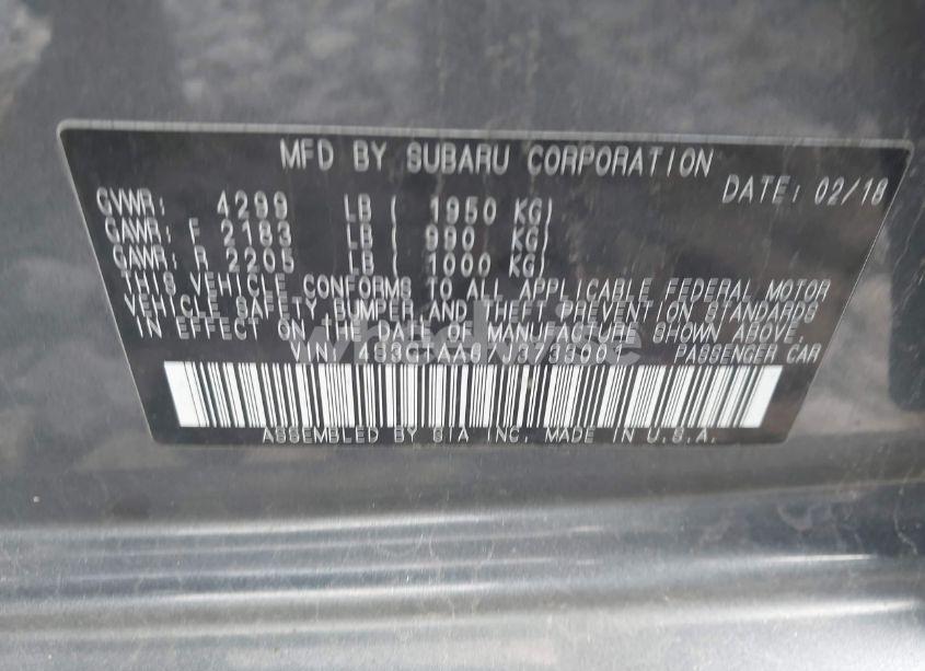 Photo 9 of 2018 Subaru Impreza 2.0I (VIN 4S3GTAA67J3733001)