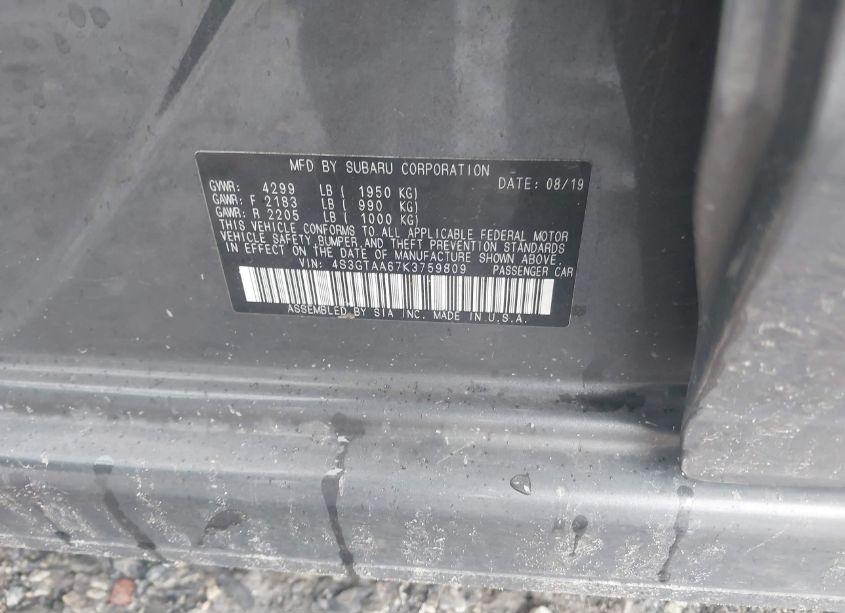 Photo 9 of 2019 Subaru Impreza 2.0I (VIN 4S3GTAA67K3759809)