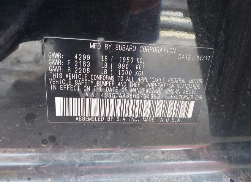 Photo 9 of 2017 Subaru Impreza 2.0I (VIN 4S3GTAA68H3734393)