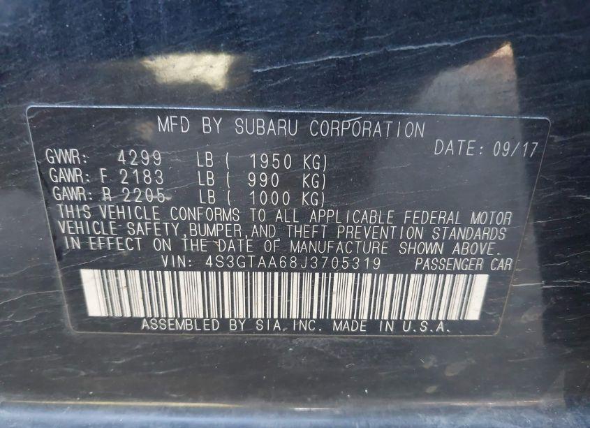 Photo 9 of 2018 Subaru Impreza 2.0I (VIN 4S3GTAA68J3705319)