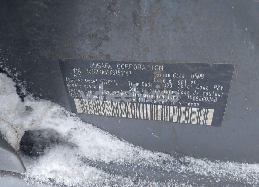 Photo 9 of 2019 Subaru Impreza 2.0I (VIN 4S3GTAA68K3751167)