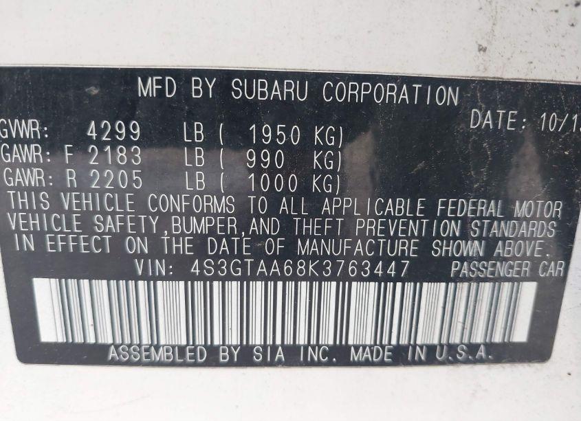 Photo 9 of 2019 Subaru Impreza 2.0I (VIN 4S3GTAA68K3763447)