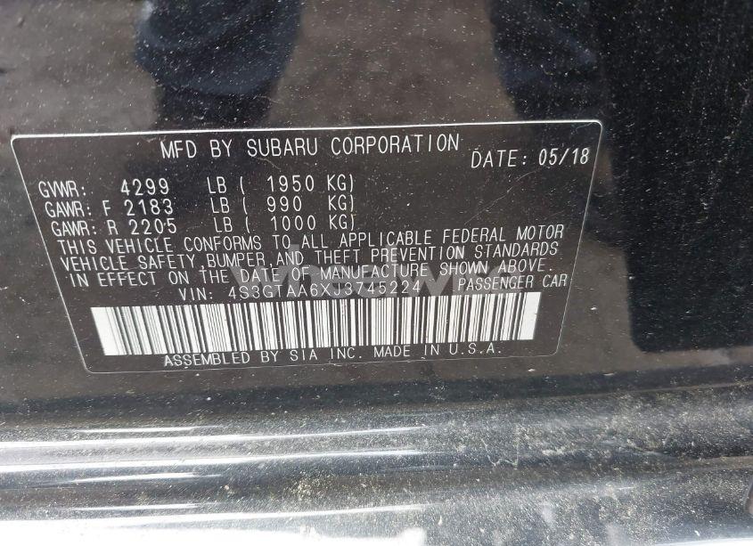 Photo 9 of 2018 Subaru Impreza 2.0I (VIN 4S3GTAA6XJ3745224)