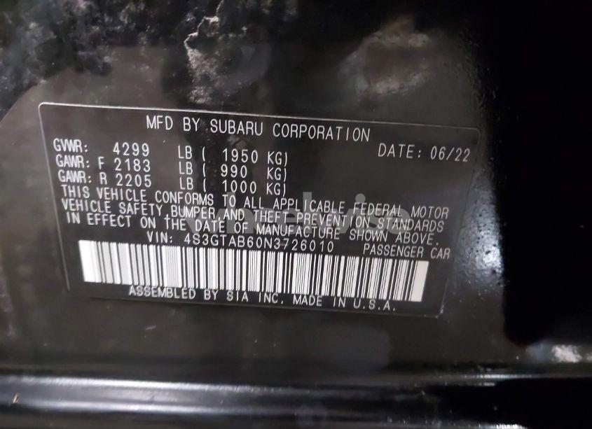 Photo 9 of 2022 Subaru Impreza BASE 5-DOOR (VIN 4S3GTAB60N3726010)