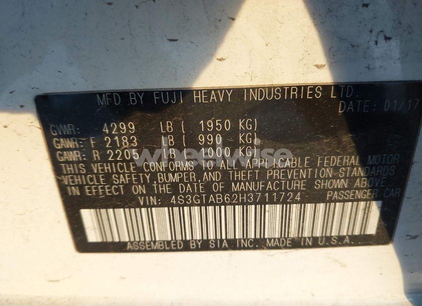 Photo 7 of 2017 Subaru Impreza 2.0I PREMIUM (VIN 4S3GTAB62H3711724)