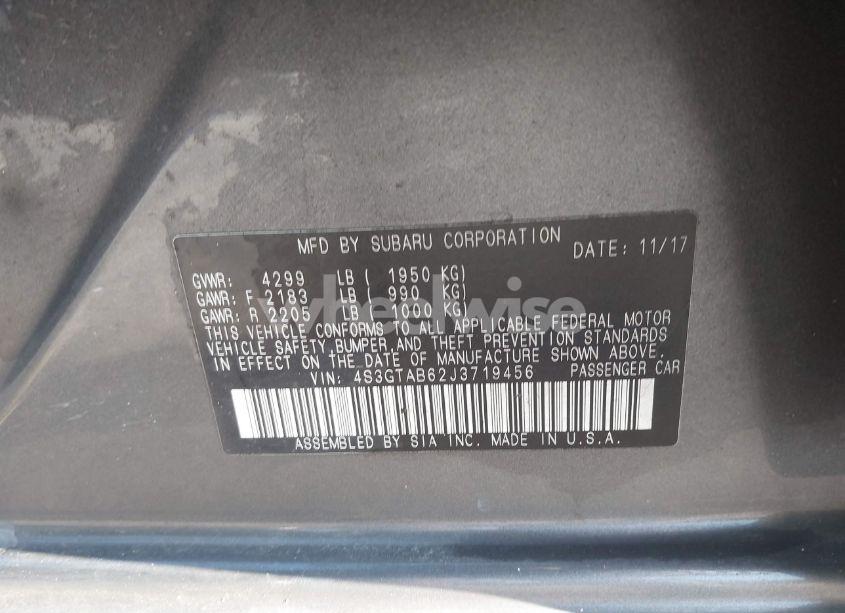 Photo 9 of 2018 Subaru Impreza 2.0I PREMIUM (VIN 4S3GTAB62J3719456)