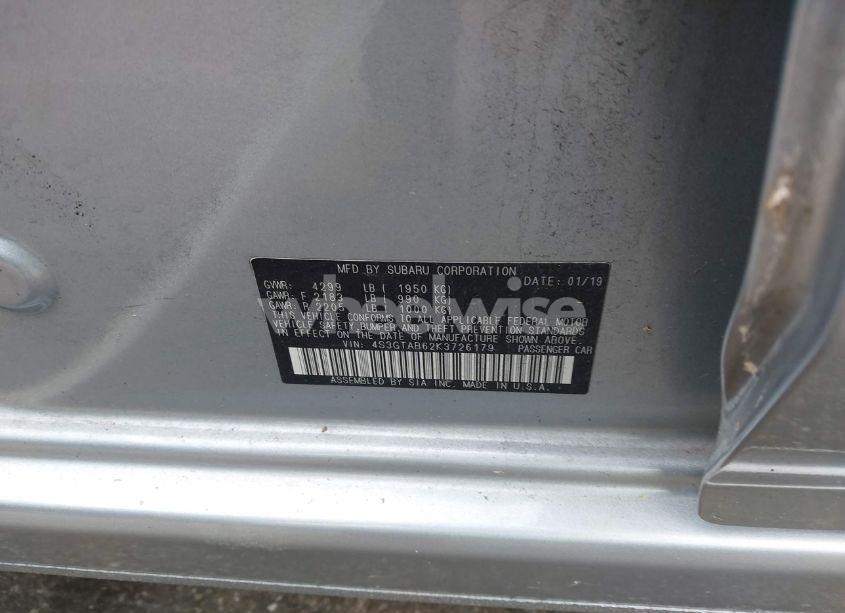 Photo 9 of 2019 Subaru Impreza 2.0I (VIN 4S3GTAB62K3726179)