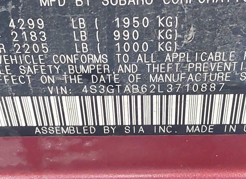 Photo 9 of 2020 Subaru Impreza 5-DOOR (VIN 4S3GTAB62L3710887)