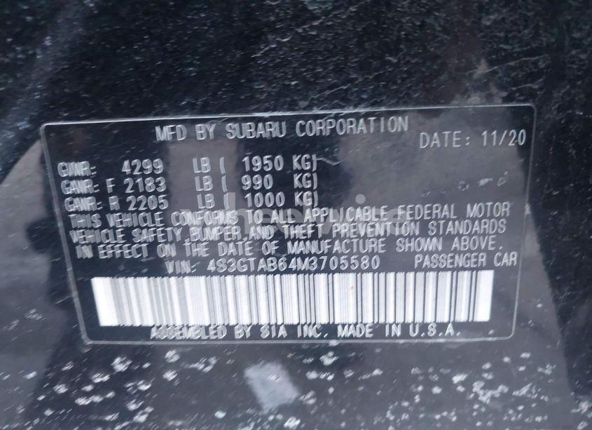 Photo 9 of 2021 Subaru Impreza (VIN 4S3GTAB64M3705580)