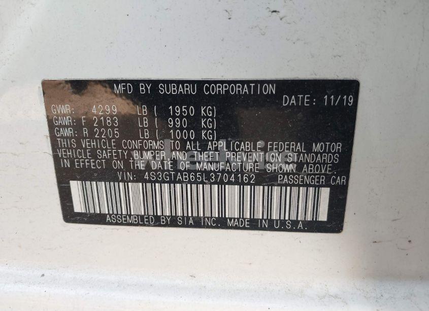 Photo 9 of 2020 Subaru Impreza 5-DOOR (VIN 4S3GTAB65L3704162)