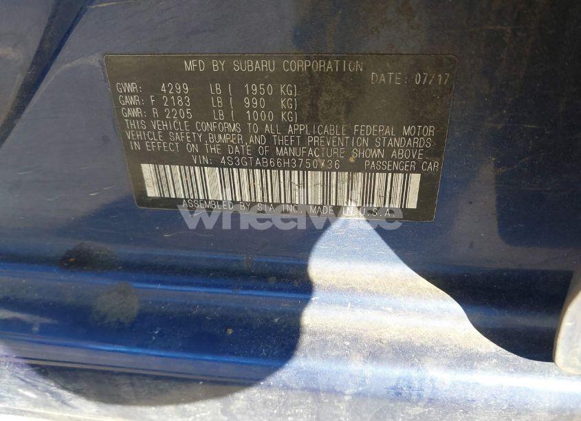 Photo 9 of 2017 Subaru Impreza 2.0I PREMIUM (VIN 4S3GTAB66H3750736)