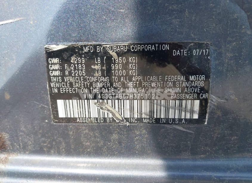 Photo 9 of 2017 Subaru Impreza PREMIUM (VIN 4S3GTAB67H3751328)