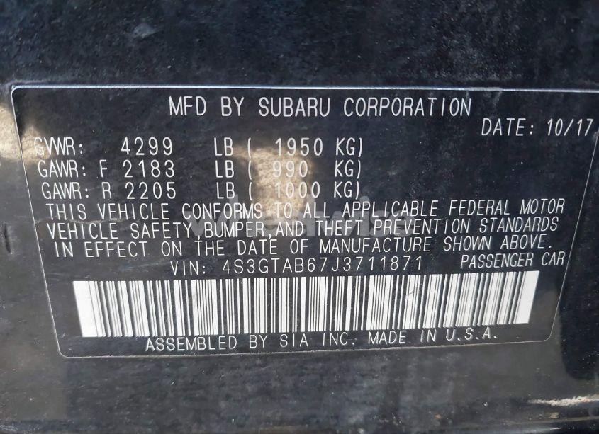 Photo 9 of 2018 Subaru Impreza 2.0I PREMIUM (VIN 4S3GTAB67J3711871)