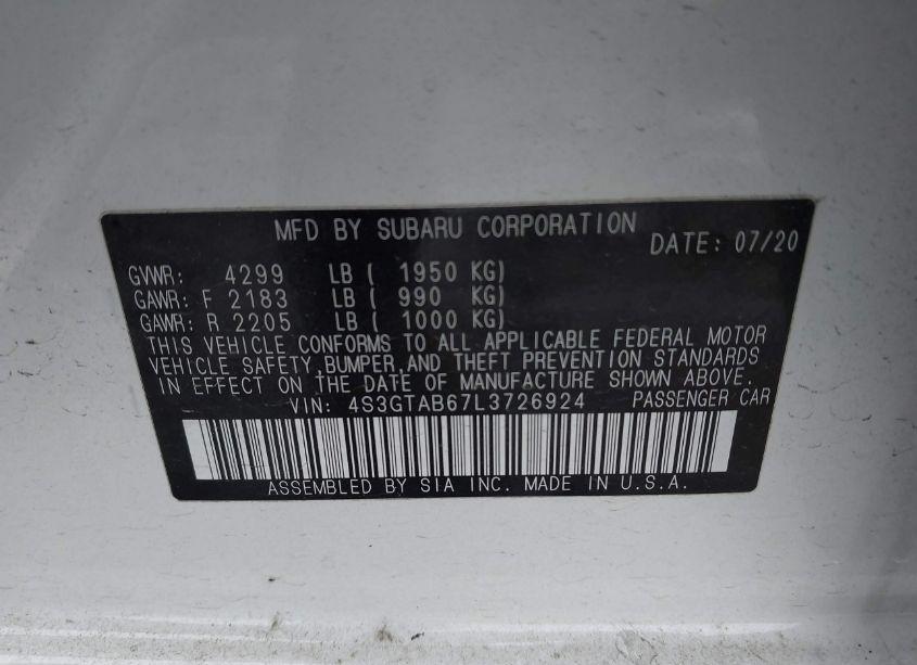 Photo 9 of 2020 Subaru Impreza 5-DOOR (VIN 4S3GTAB67L3726924)