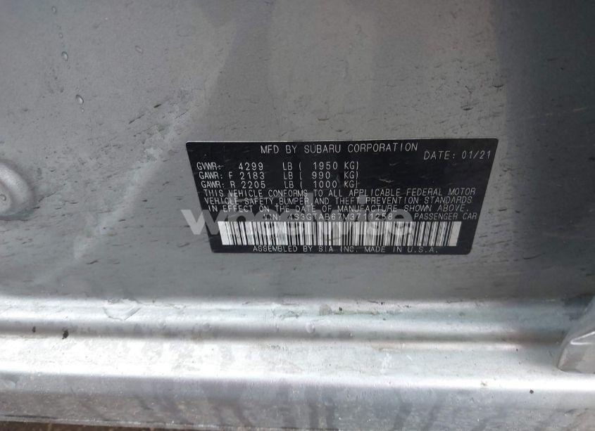 Photo 9 of 2021 Subaru Impreza 5-DOOR (VIN 4S3GTAB67M3711258)