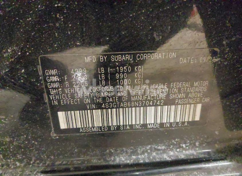 Photo 9 of 2022 Subaru Impreza BASE 5-DOOR (VIN 4S3GTAB68N3704742)