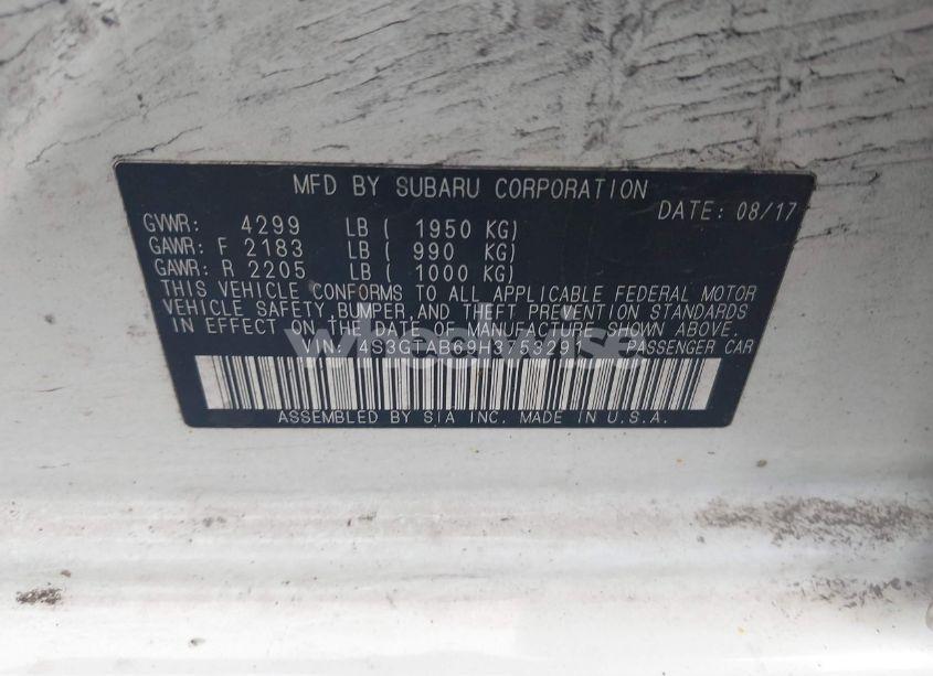Photo 9 of 2017 Subaru Impreza 2.0I PREMIUM (VIN 4S3GTAB69H3753291)