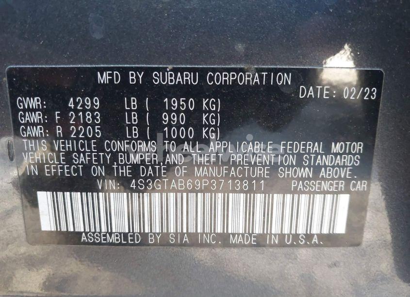 Photo 9 of 2023 Subaru Impreza BASE 5-DOOR (VIN 4S3GTAB69P3713811)