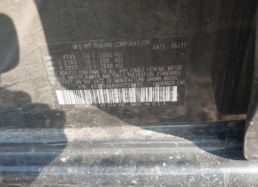 Photo 9 of 2017 Subaru Impreza 2.0I PREMIUM (VIN 4S3GTAB6XH3739495)