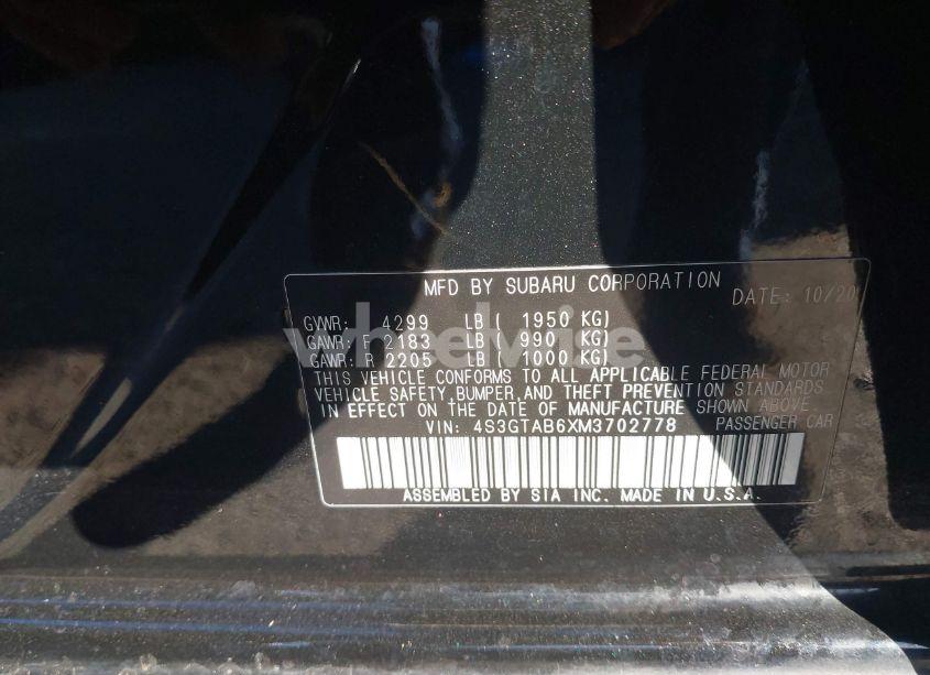 Photo 9 of 2021 Subaru Impreza 5-DOOR (VIN 4S3GTAB6XM3702778)