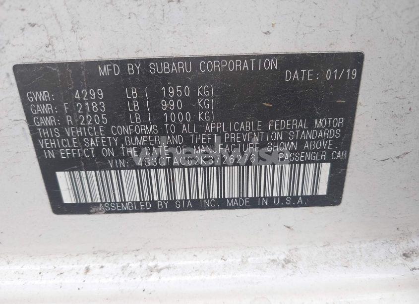 Photo 9 of 2019 Subaru Impreza 2.0I PREMIUM (VIN 4S3GTAC62K3726276)