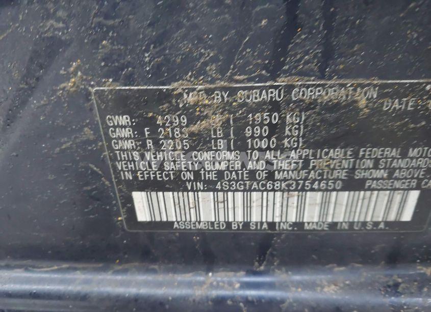Photo 9 of 2019 Subaru Impreza 2.0I PREMIUM (VIN 4S3GTAC68K3754650)