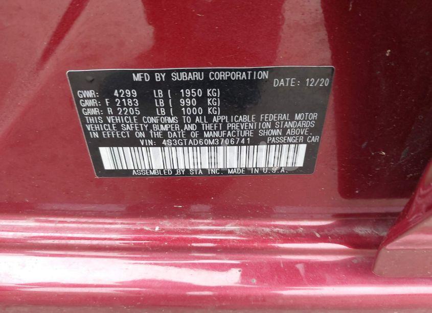 Photo 9 of 2021 Subaru Impreza PREMIUM 5-DOOR (VIN 4S3GTAD60M3706741)